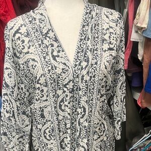 Novella Royale navy  and White Patterned Robe Vanilla Bordeaux